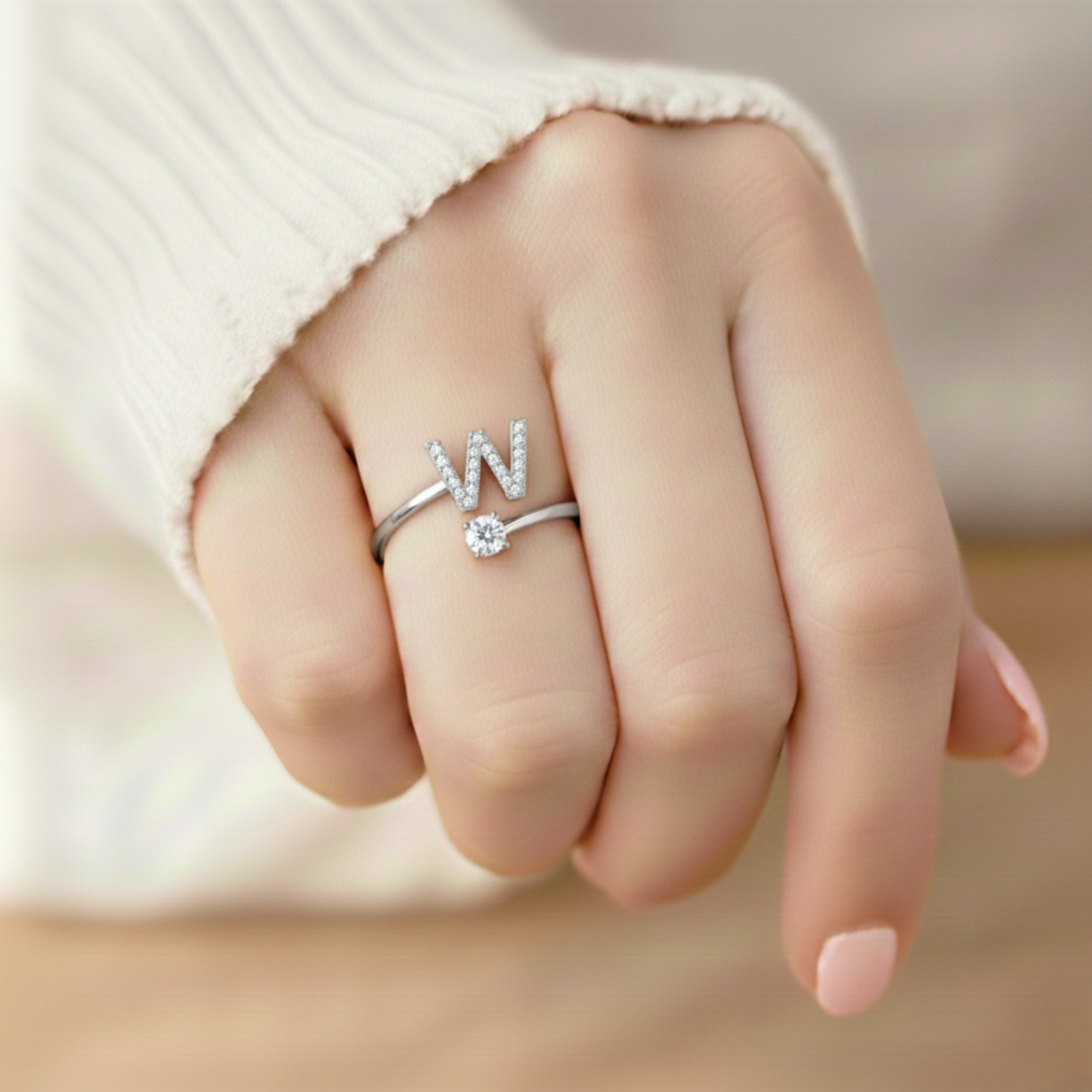 BAGUE AJUSTABLE SIGNATURE AVEC INITIALES