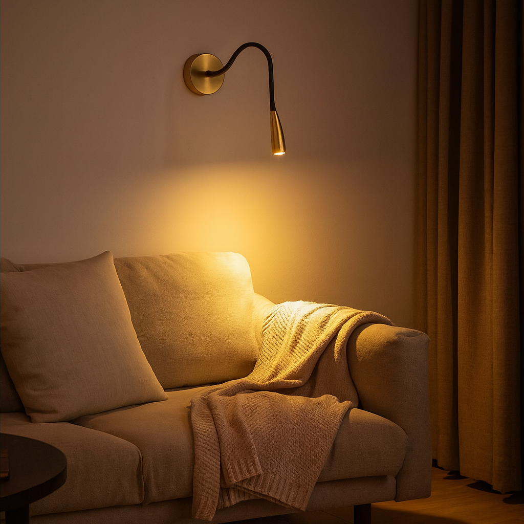 Wall Light Copper Body Adjustable Arm Modern Style | Calvori