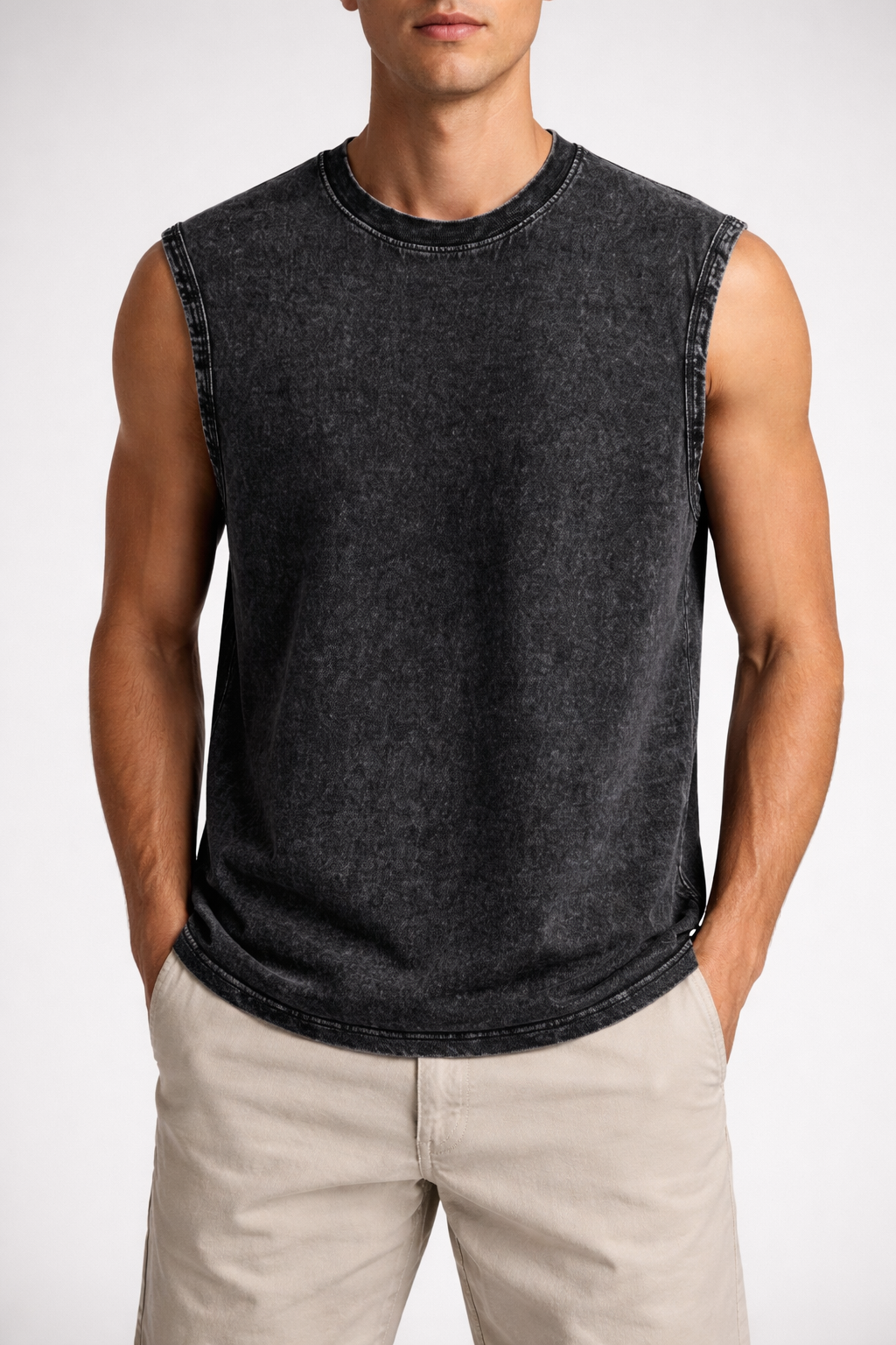 Washed Distressed Tank Top