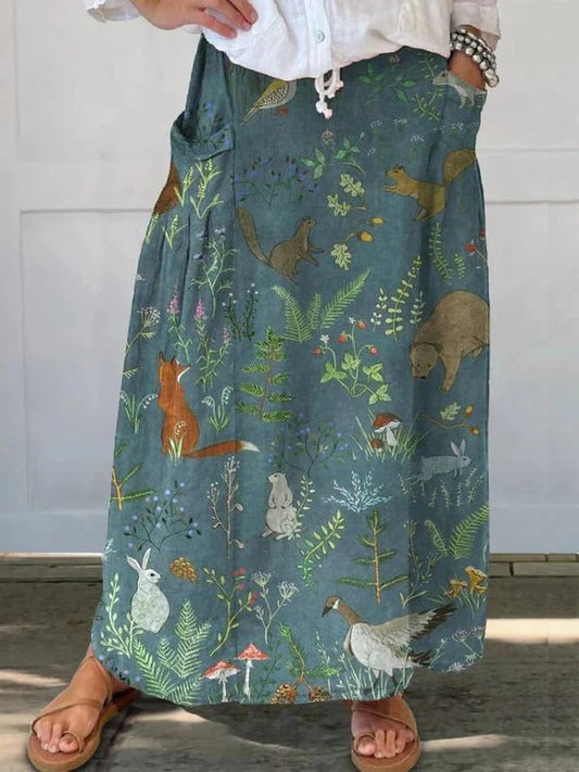 Hana | Flowing Linen Maxi Skirt
