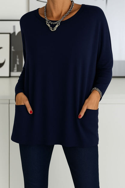 Julieta | Suéter Largo Oversize con Bolsillos