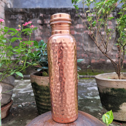 Koperen Waterfles 800ML Gehamerd 100% Puur Koper Lekvrij | Restfield