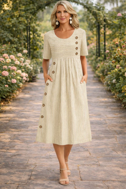 Sorina | Rochie Midi Rayată