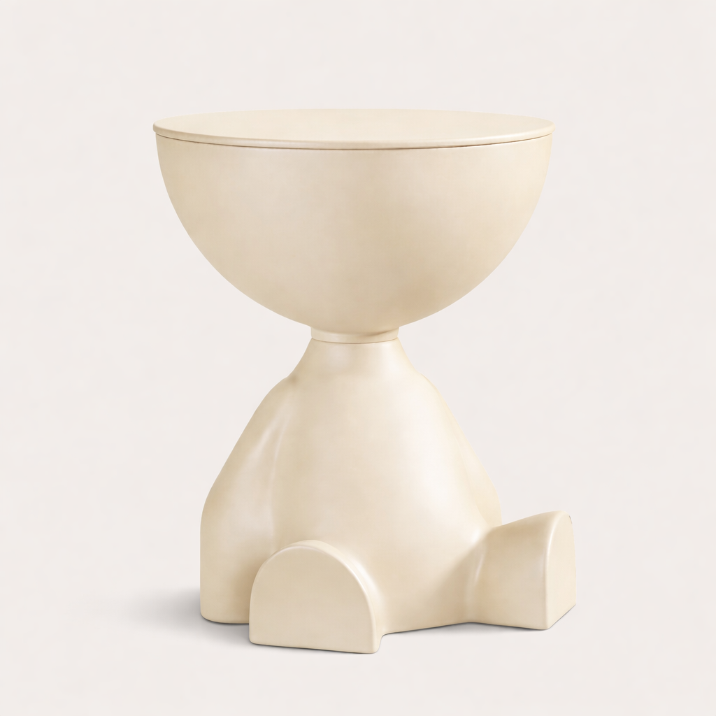 Table d’appoint noire multifonction – design original en résine