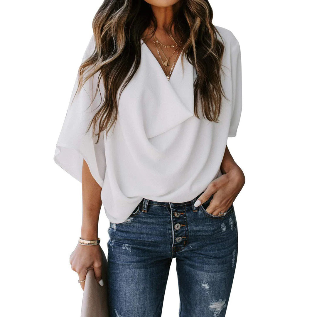 Chemisier femme Elana col V intemporel