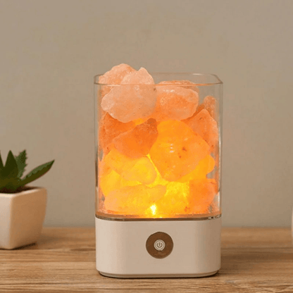 Lampe en cristal de sel de l'Himalaya (couleur) | Éclairage - Science Factory