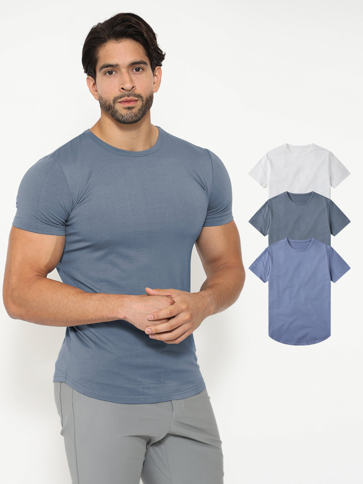 3-Pack KYAN Curved-Hem Shirt Korte Mouwen