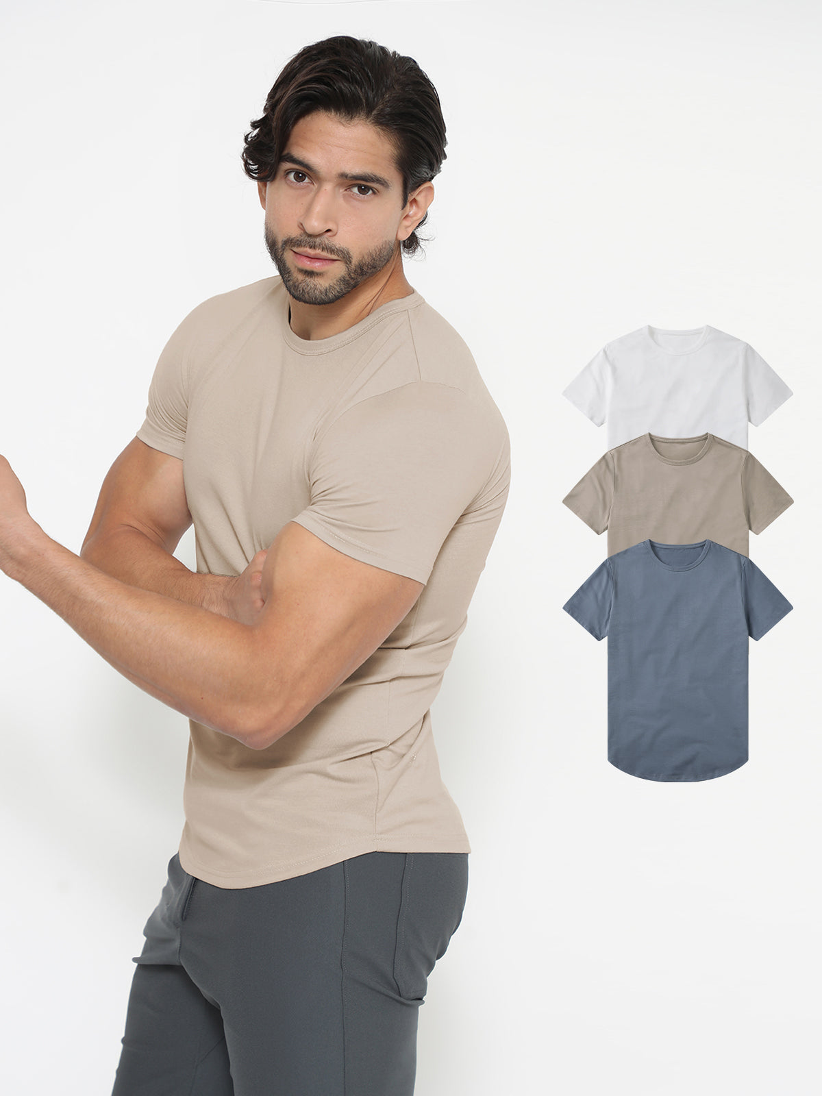3-Pack KYAN Curved-Hem Shirt Korte Mouwen