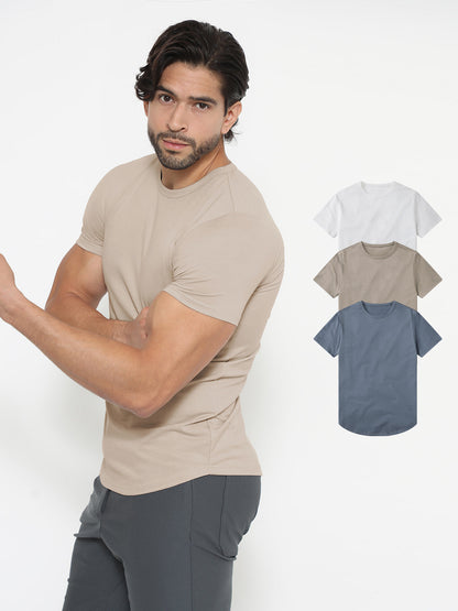 3-Pack KYAN Curved-Hem Shirt Korte Mouwen