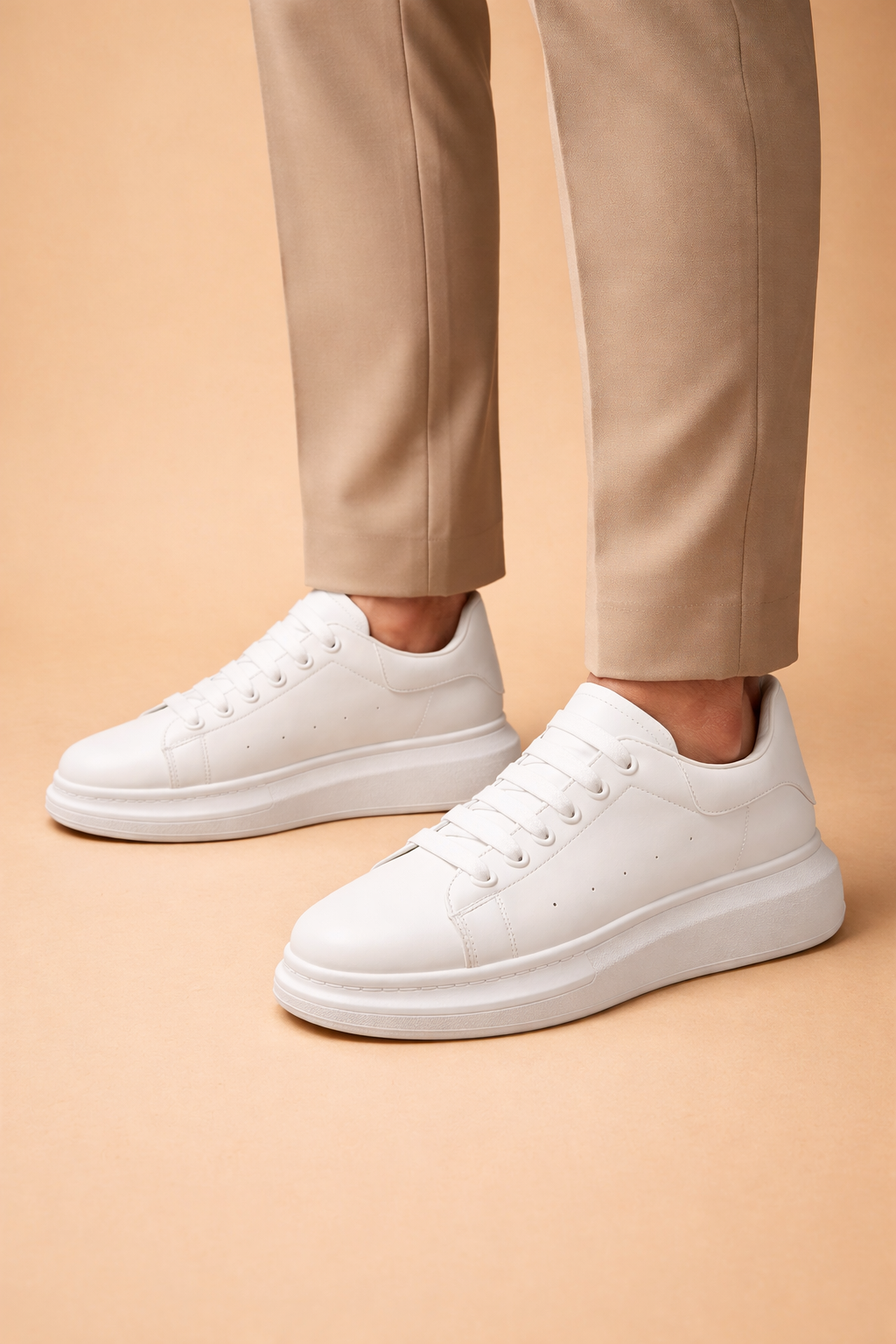 Men's Leather Platform Street Style Sneakers