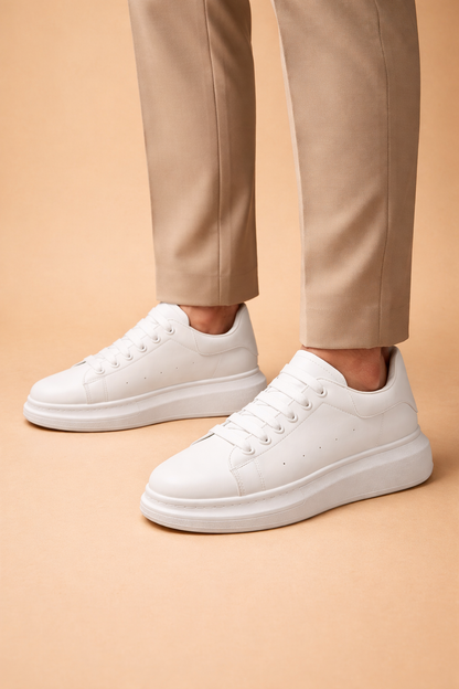 Men's Leather Platform Street Style Sneakers