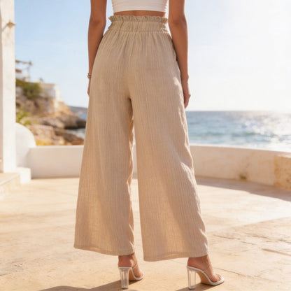Wide leg broek dames | Luchtige zomerbroek met zakken