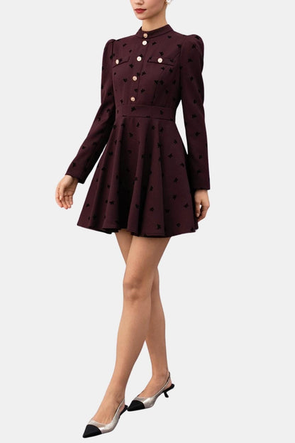 Willow - Velvet Puff Sleeve Mini Dress
