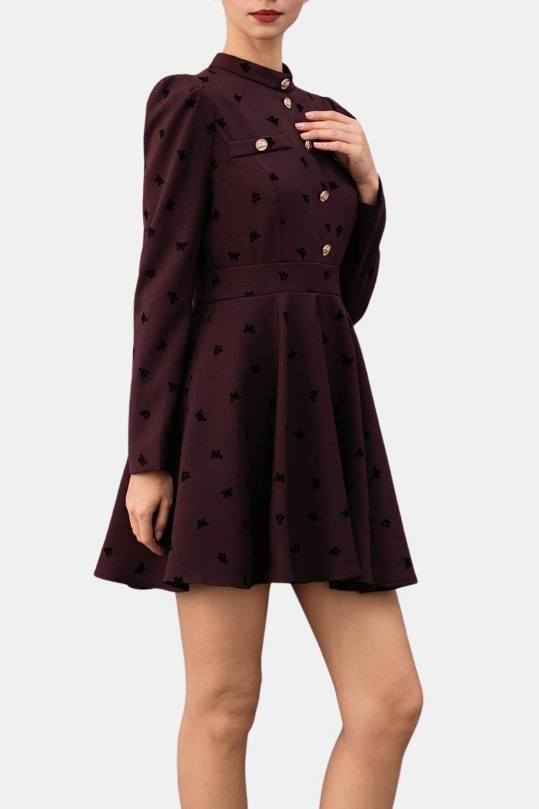 Willow - Velvet Puff Sleeve Mini Dress