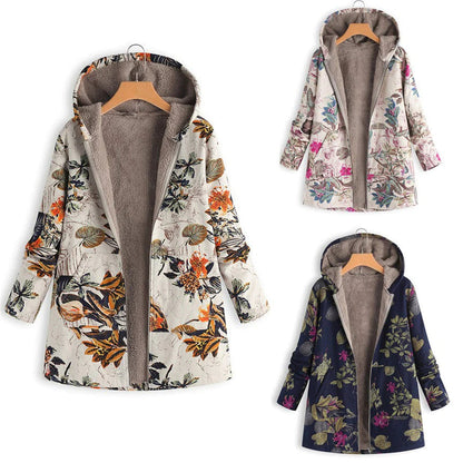 Casey | Women’s Winter Floral Coat with Hood - Image 12