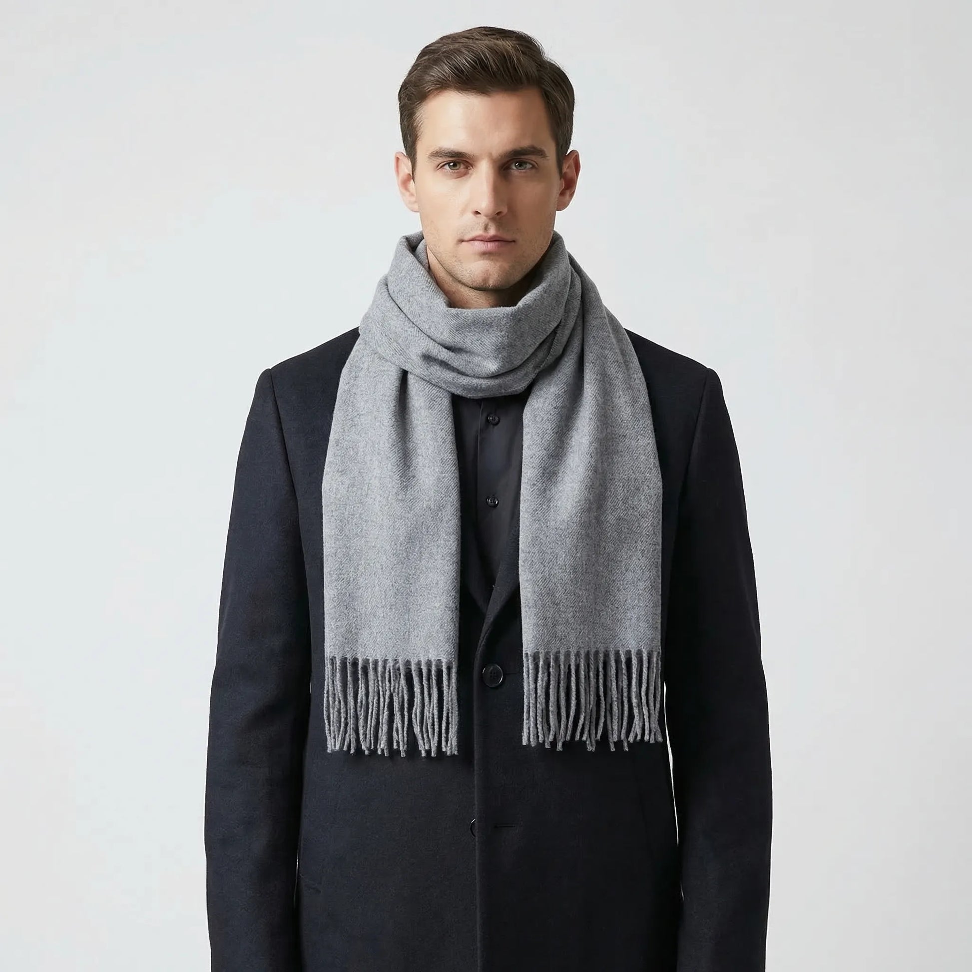 Wintrel - Long Tassel-Trimmed Winter Scarf  Winter Neck Warmth