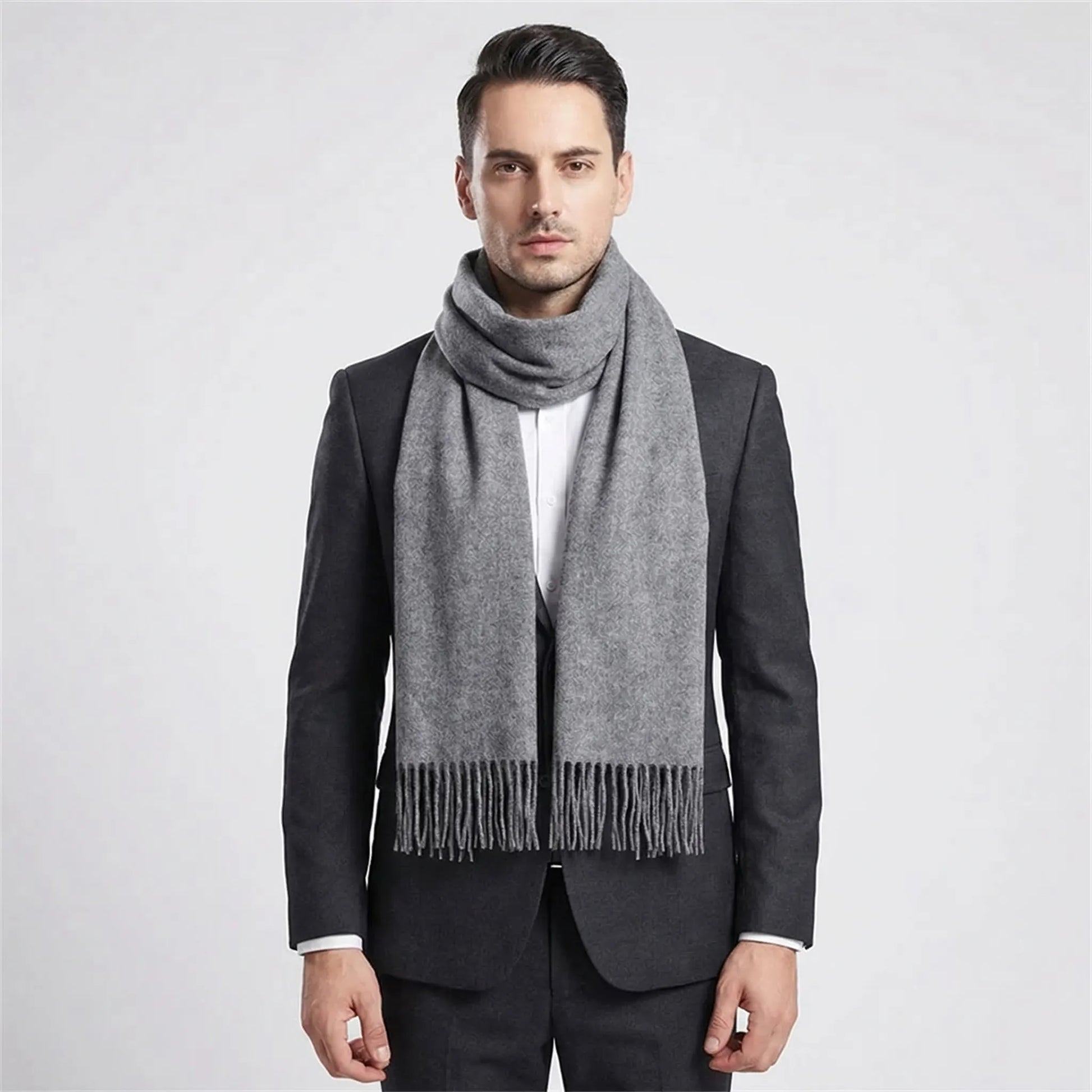 Wintrel - Long Tassel-Trimmed Winter Scarf  Winter Neck Warmth