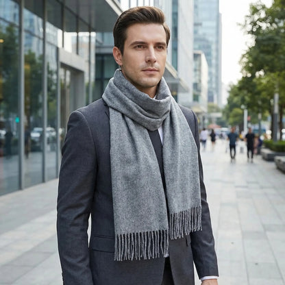 Wintrel - Long Tassel-Trimmed Winter Scarf  Winter Neck Warmth