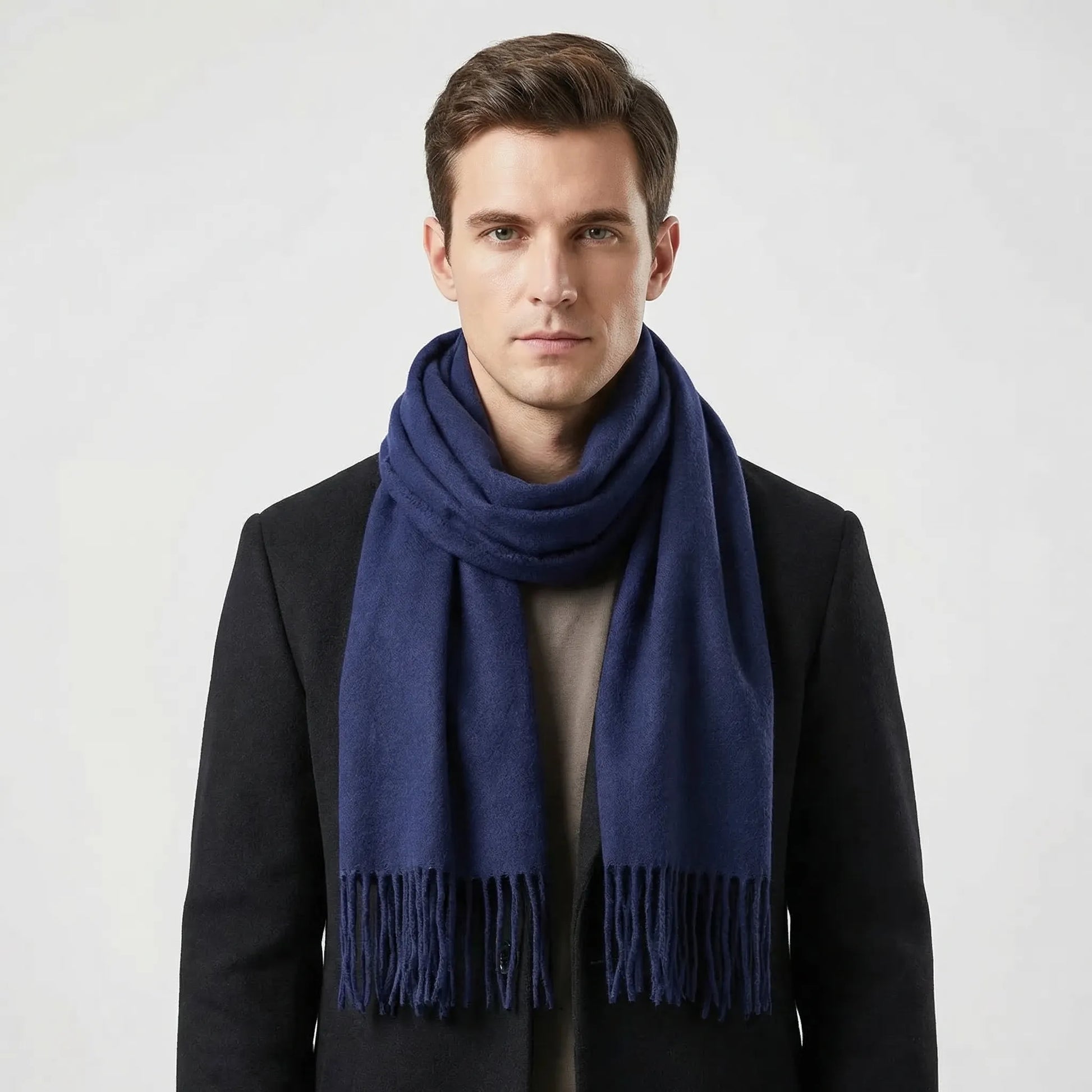 Wintrel - Long Tassel-Trimmed Winter Scarf  Winter Neck Warmth