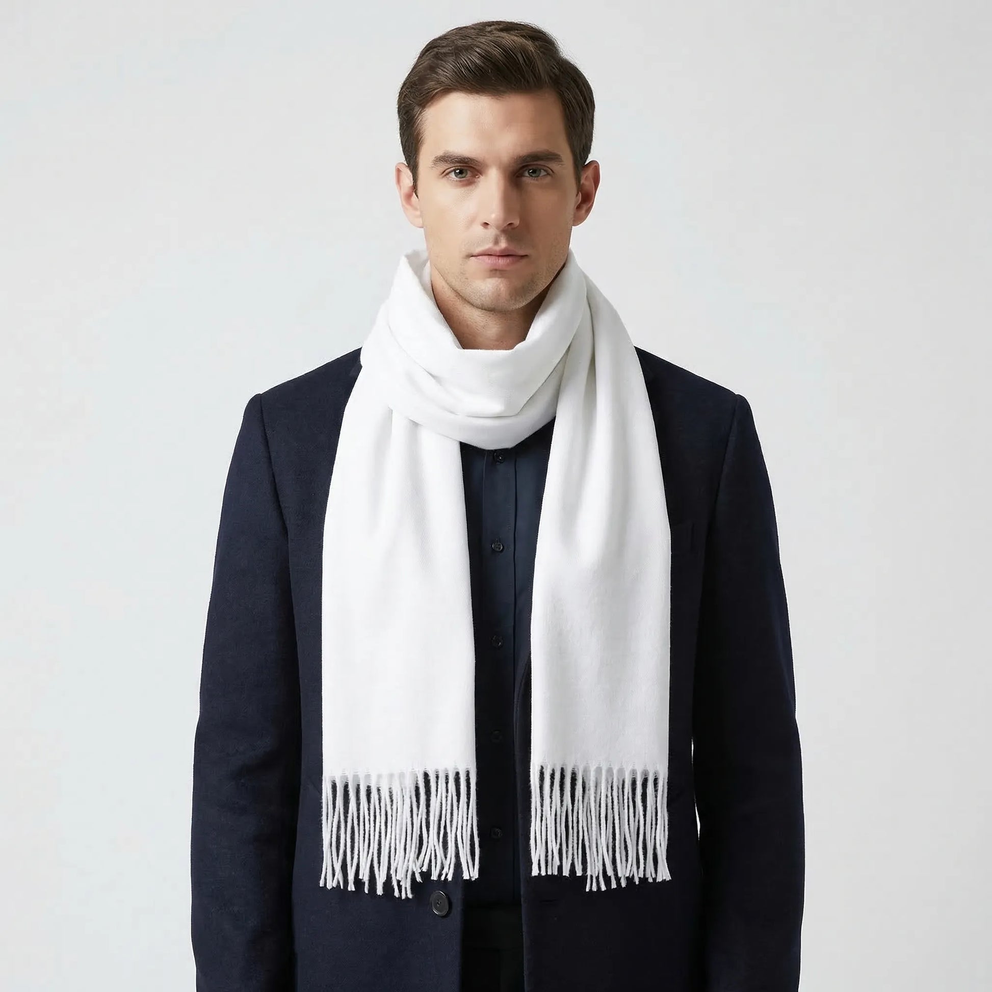Wintrel - Long Tassel-Trimmed Winter Scarf  Winter Neck Warmth
