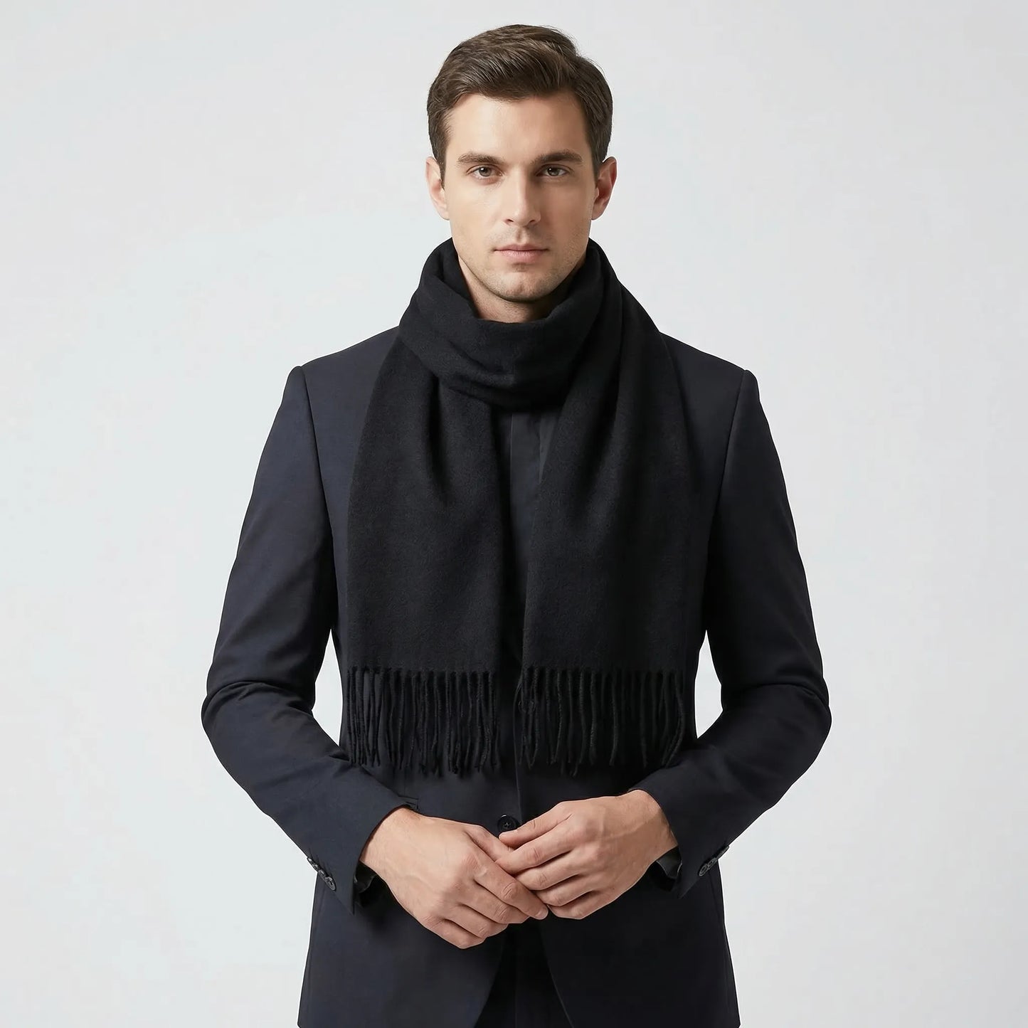 Wintrel - Long Tassel-Trimmed Winter Scarf  Winter Neck Warmth