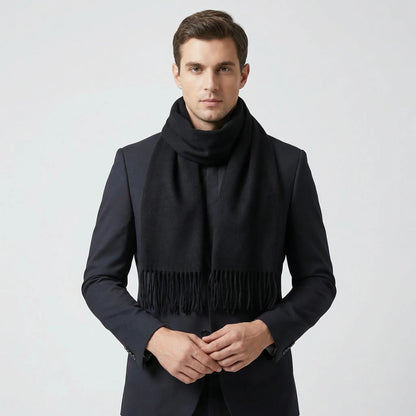 Wintrel - Long Tassel-Trimmed Winter Scarf  Winter Neck Warmth