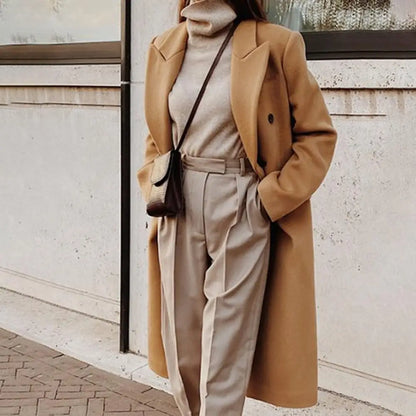 Audrey Manteau Long Femme – Coat Élégant Structuré au Style Moderne et Urbain