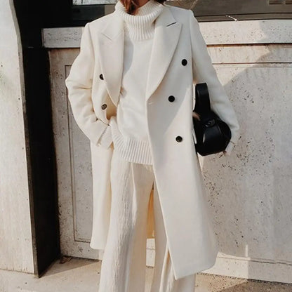 Audrey Manteau Long Femme – Coat Élégant Structuré au Style Moderne et Urbain