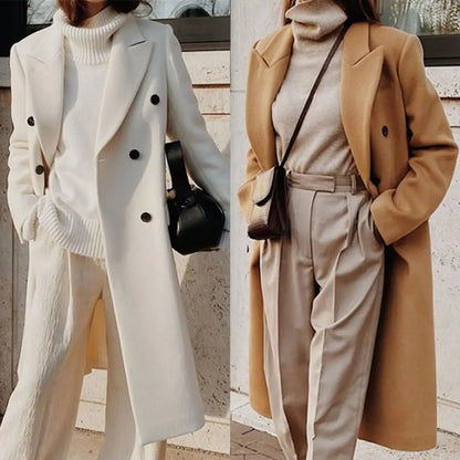 Audrey Manteau Long Femme – Coat Élégant Structuré au Style Moderne et Urbain
