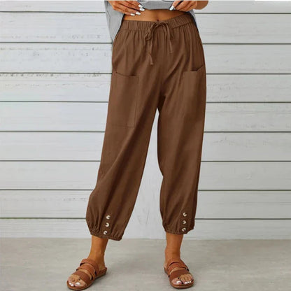 Pantaloni corti da donna con elastico in vita – Modello casual e comodo