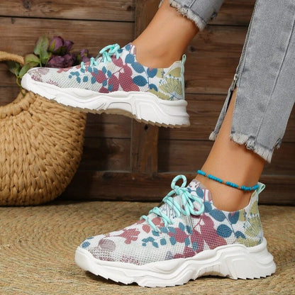 Lässige Sneakers Mit Blumendruck