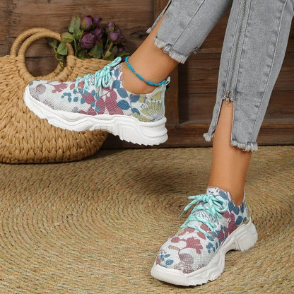 Lässige Sneakers Mit Blumendruck