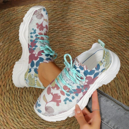 Lässige Sneakers Mit Blumendruck