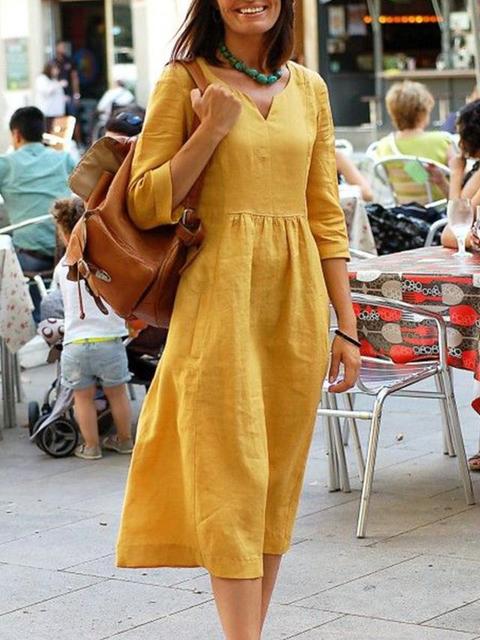 Audrey Kleid mit Mittellangen Ärmeln – Eleganz für jede Saison