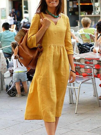 Audrey Kleid mit Mittellangen Ärmeln – Eleganz für jede Saison