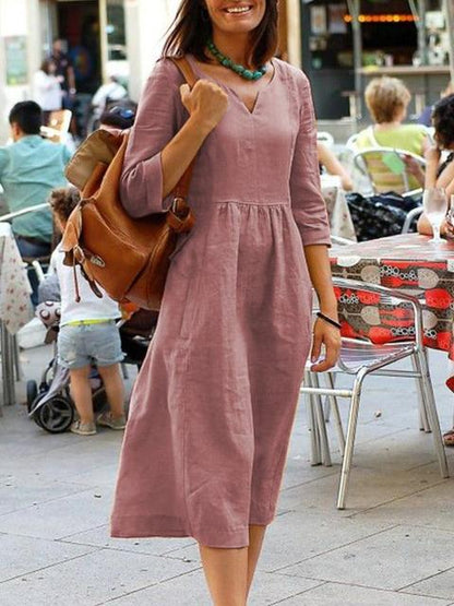 Audrey Kleid mit Mittellangen Ärmeln – Eleganz für jede Saison