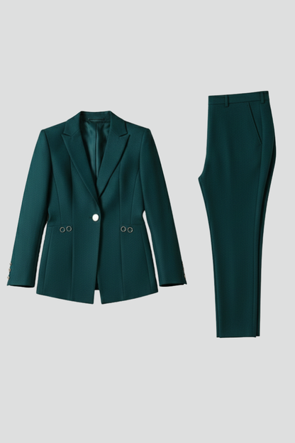 Women Blazer Set with One Button and Straight Trousers | Lunarafi