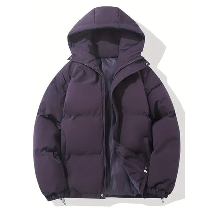 Women's Hooded Puffer Jacket with Zip Closure