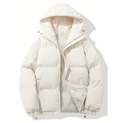 Women's Hooded Puffer Jacket with Zip Closure