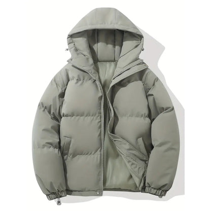 Women's Hooded Puffer Jacket with Zip Closure