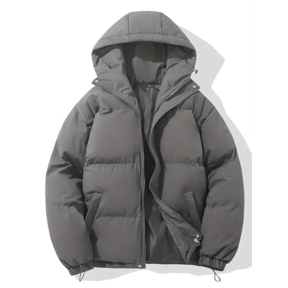 Women's Hooded Puffer Jacket with Zip Closure