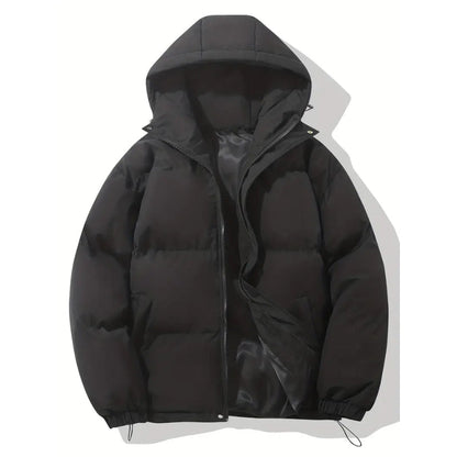 Women's Hooded Puffer Jacket with Zip Closure