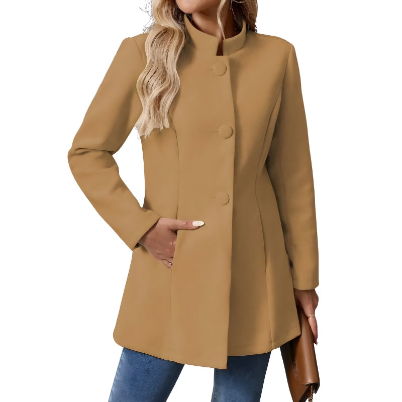 Women’s Long Sleeve Coat with Pockets