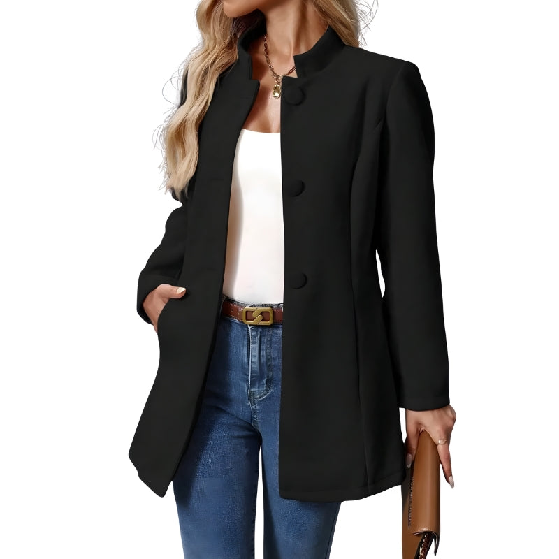 Women’s Long Sleeve Coat with Pockets