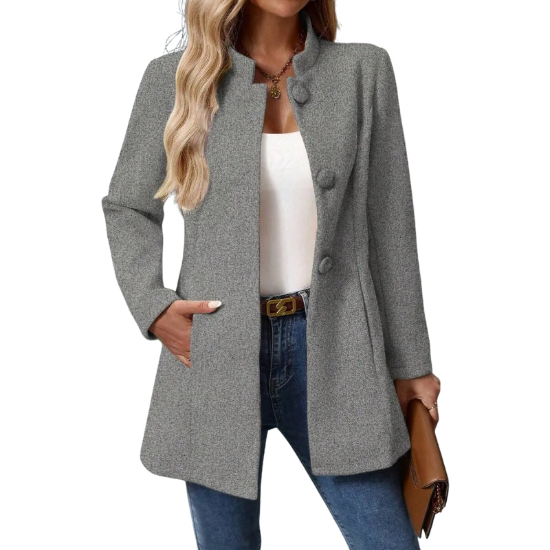 Women’s Long Sleeve Coat with Pockets
