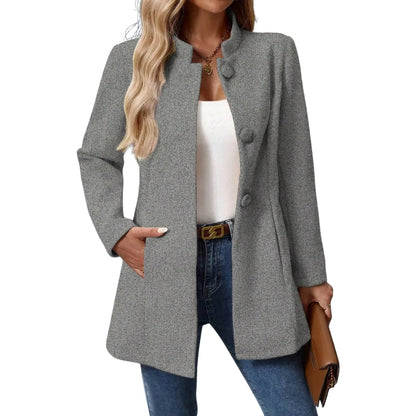 Women’s Long Sleeve Coat with Pockets