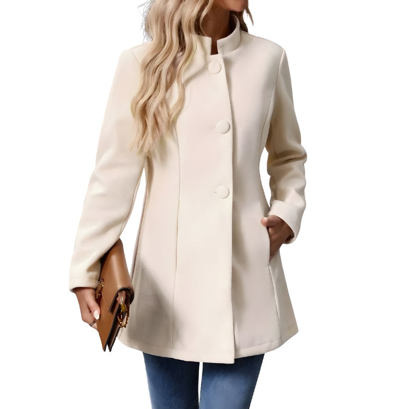 Women’s Long Sleeve Coat with Pockets