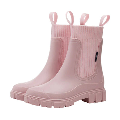 Women's Mid Calf Pull On Boots with Chunky Sole