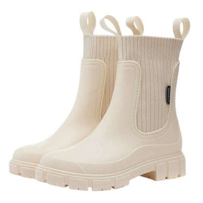 Women's Mid Calf Pull On Boots with Chunky Sole