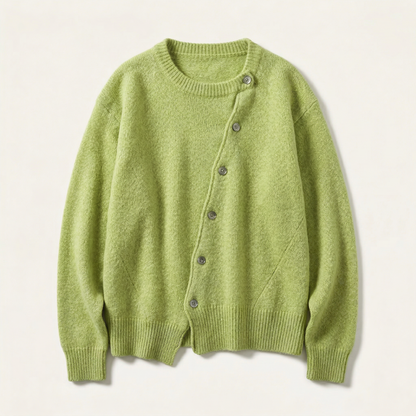 Women’s Button-Front Cardigan – Round Neck Knit Design